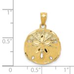 14k Gold Polished Large Sand Dollar Pendant - Image 4