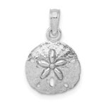 14K White Gold Polished Sand Dollar Pendant