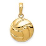 14K Polished Domed Volleyball Pendant