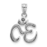 14k White Gold Polished Om Symbol Pendant - Image 3