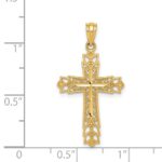 14k Polished Filigree Reversible Cross Pendant - Image 4
