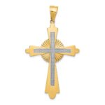 14k Two-Tone Polished Large Cross Pendant