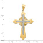 14k Two-Tone Polished Large Cross Pendant - Image 4