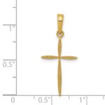 14K Polished Cross With Tapered Ends Pendant - Image 4