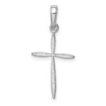 14K White Gold Polished Cross With Tapered Ends Pendant