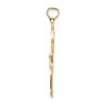 14k with White Rhodium Solid St. Benedict 2-Sided Cross Key Pendant - Image 2