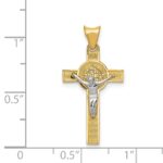 14k Two-Tone Crucifix Reverses to St. Benedict Medal Pendant - Image 2