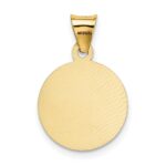 14K with Rose and White Rhodium Diamond-cut Solid Sagrado Corazon de Jesus Round Pendant - Image 3