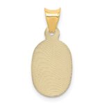 14K Polished Diamond-cut Solid Sagrado Corazon de Jesus Oval Pendant - Image 4