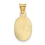 14K with Rose and White Rhodium Diamond-cut Corpus Oval Pendant - Image 3