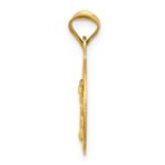 14K Polished Diamond-cut Corpus Circle Pendant - Image 2