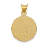 14K Polished Diamond-cut Corpus Circle Pendant - Image 4