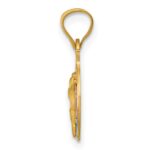 14K with Rose and White Rhodium Diamond-cut Corpus Circle Pendant - Image 2