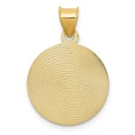 14K with Rose and White Rhodium Diamond-cut Corpus Circle Pendant - Image 4