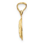 14K with Rose and White Rhodium Polished Diamond-cut Solid Our Lady Of Guadalupe Round Pendant - Image 2