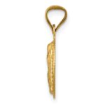 14K with Rose and White Rhodium Polished Diamond-cut Solid Our Lady Of Guadalupe Round Pendant - Image 2