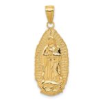 14k Polished and Satin Solid Our Lady of Guadalupe Pendant