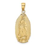 14k Polished and Satin Solid Our Lady of Guadalupe Pendant - Image 3