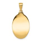 14k Polished and Satin Hollow Saint Anthony Oval Medal Pendant - Image 4