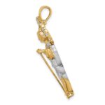 14K and White Rhodium CZ Polished Diamond-cut St. Jude Thaddeus Pendant - Image 2