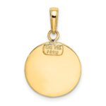 14k Polished and Satin Solid St. Michael Medal Round Pendant - Image 3