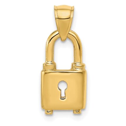 14K Polished Padlock Charm