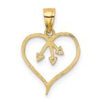 14k 3-CZ Cut-out Heart Pendant - Image 3