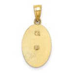 14k Two-tone with White Rhodium Diamond-cut Our Lady of Guadalupe with 15 Pendant - Image 3