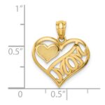 14k Polished MOM and Heart In Heart Pendant - Image 3