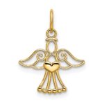 14k Polished Small Angel with Heart Pendant - Image 3