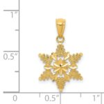 14k Diamond-cut Polished Snowflake Pendant - Image 4