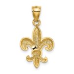 14k Polished Fleur de Lis Pendant - Image 3