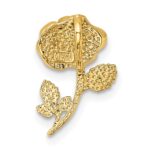 14k and White Rhodium Polished Rose Chain Slide - Image 3