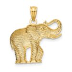 14k Polished and Satin Elephant Pendant - Image 3