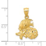 14k Satin Diamond-cut Fish, Starfish and Sand Dollar Pendant - Image 4