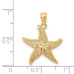 14k Diamond-cut Polished Filigree Starfish Pendant - Image 3