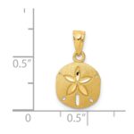 14k Satin Diamond-cut Sand Dollar Pendant - Image 4