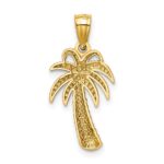 14k Textured Polished Palm Tree Pendant - Image 3