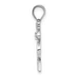 14k White Gold Polished Palm Tree Pendant - Image 2