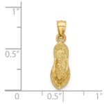 14k  3-D Polished And Textured Flip Flop Pendant - Image 3