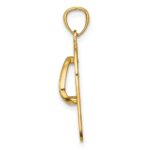 14k and White Rhodium Polished Floral Flip Flop Pendant - Image 2