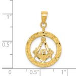 14k Polished and Diamond-cut Masonic Symbol Pendant - Image 4
