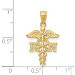 14k Diamond-cut Polished RN Registered Nurse Pendant - Image 4