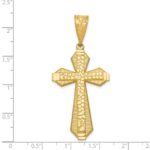 14k Diamond-cut Nugget Center Cross Pendant - Image 4