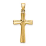 14k Hollow -X- Center Cross Pendant - Image 3