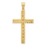 14k Polished and Textured Diamond-cut Latin Cross Pendant