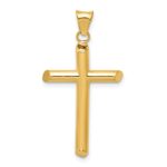 14k Polished Tube Cross Pendant