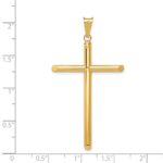 14k Polished Tube Cross Pendant - Image 4