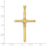 14K Polished with Center Wrap Tube Cross Pendant - Image 4