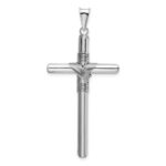 14K White Gold with Center Wrap Tube Cross Pendant - Image 3